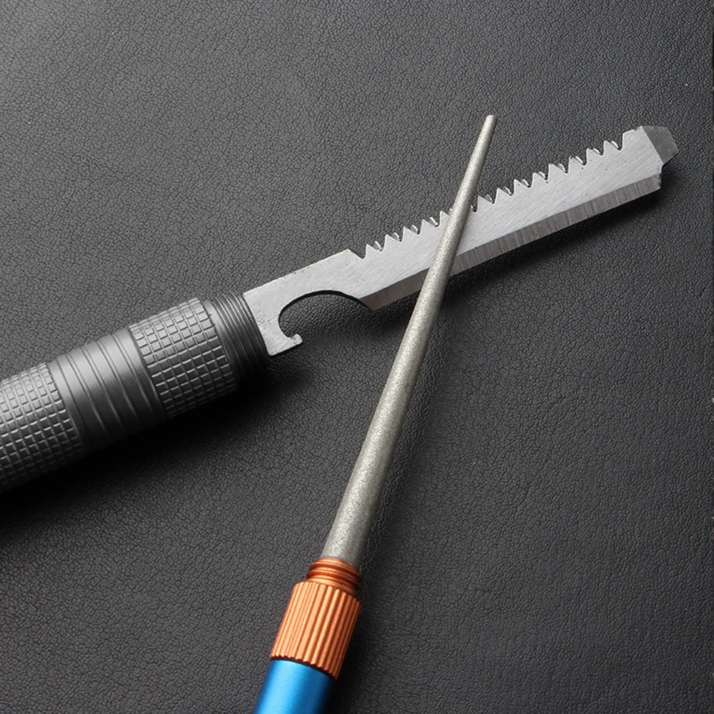 Fishing Hook Sharpener - 屋外マットミニ EDC ナイフ研ぎロッドステンレス鋼エメリーメッキエメリーは着用しにくい釣りフック削り