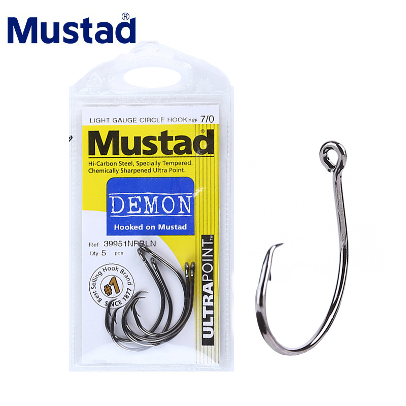 Fishing Hook Barbless - ムスタッド 39951 # 釣りフックサークル高炭素鋼アンゾール釣りフックシャープ強力な防錆海鯉アンズエロスペスカ