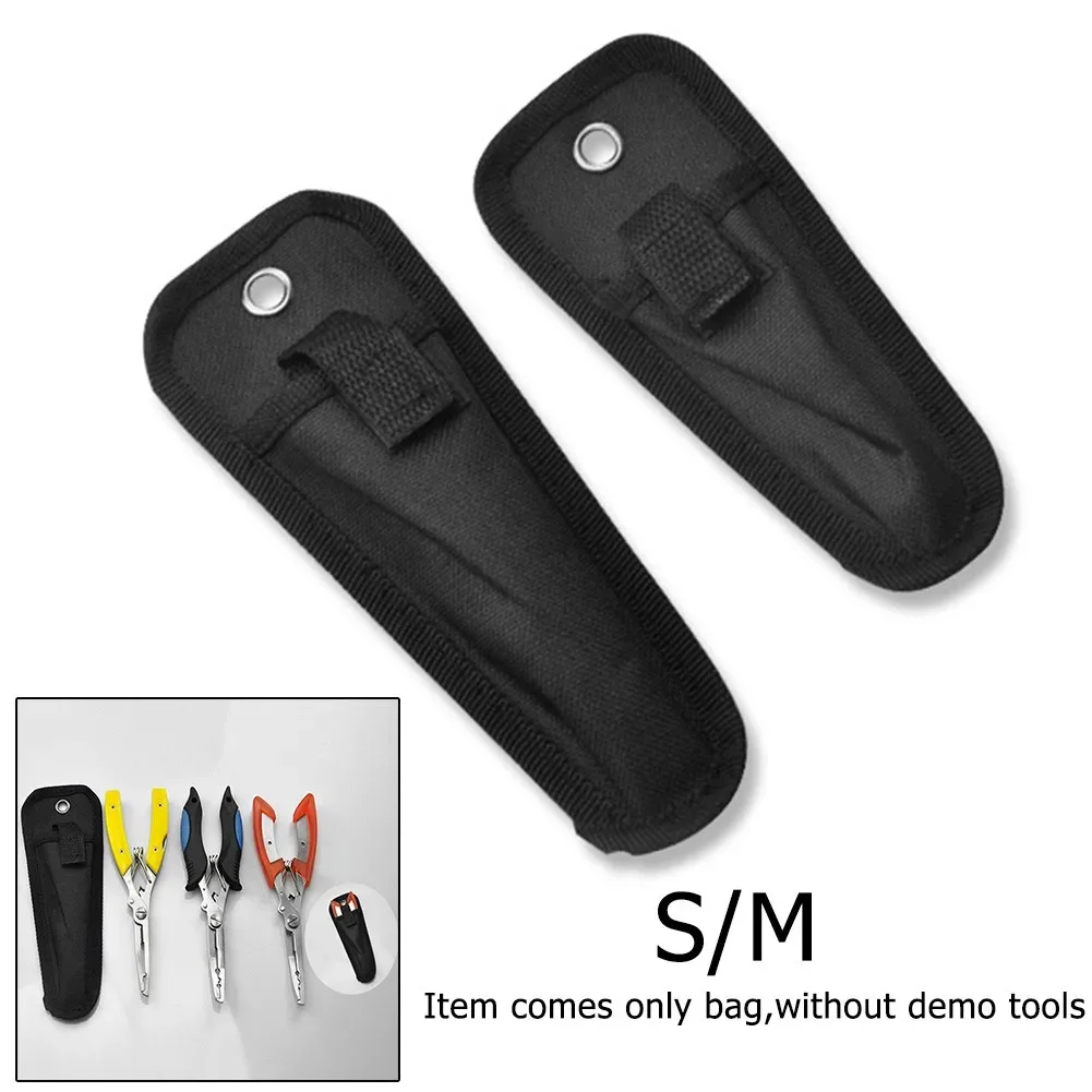 Fishing Hook Sharpener - 1 個の丈夫なフィッシングプライヤーバッグオックスフォード布素材の魚リップフックリムーバーツール収納タックルポーチブラック M 18 5*7 センチメートル