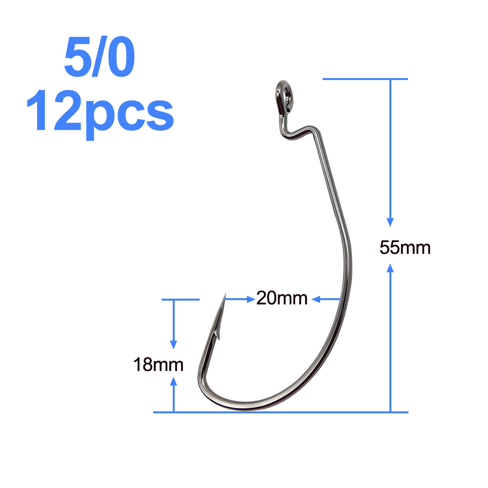 ESFISHING オフセットフック カーボンスチール製釣り - Fishing Hook Offset のレビューと価格
