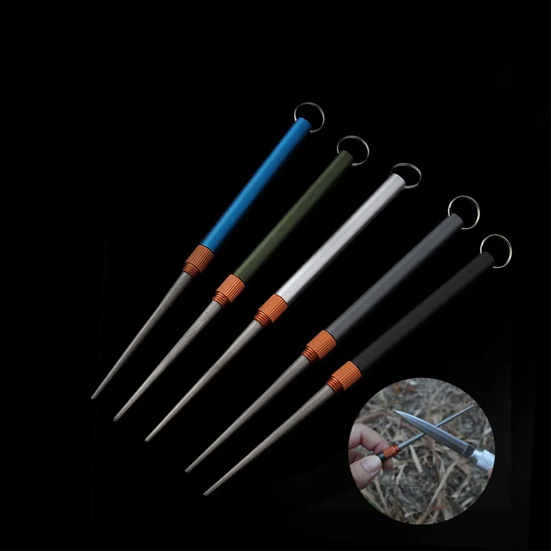 屋外マットミニ EDC ナイフ研ぎロッドステンレス鋼エメリー - Fishing Hook Sharpener のレビューと価格