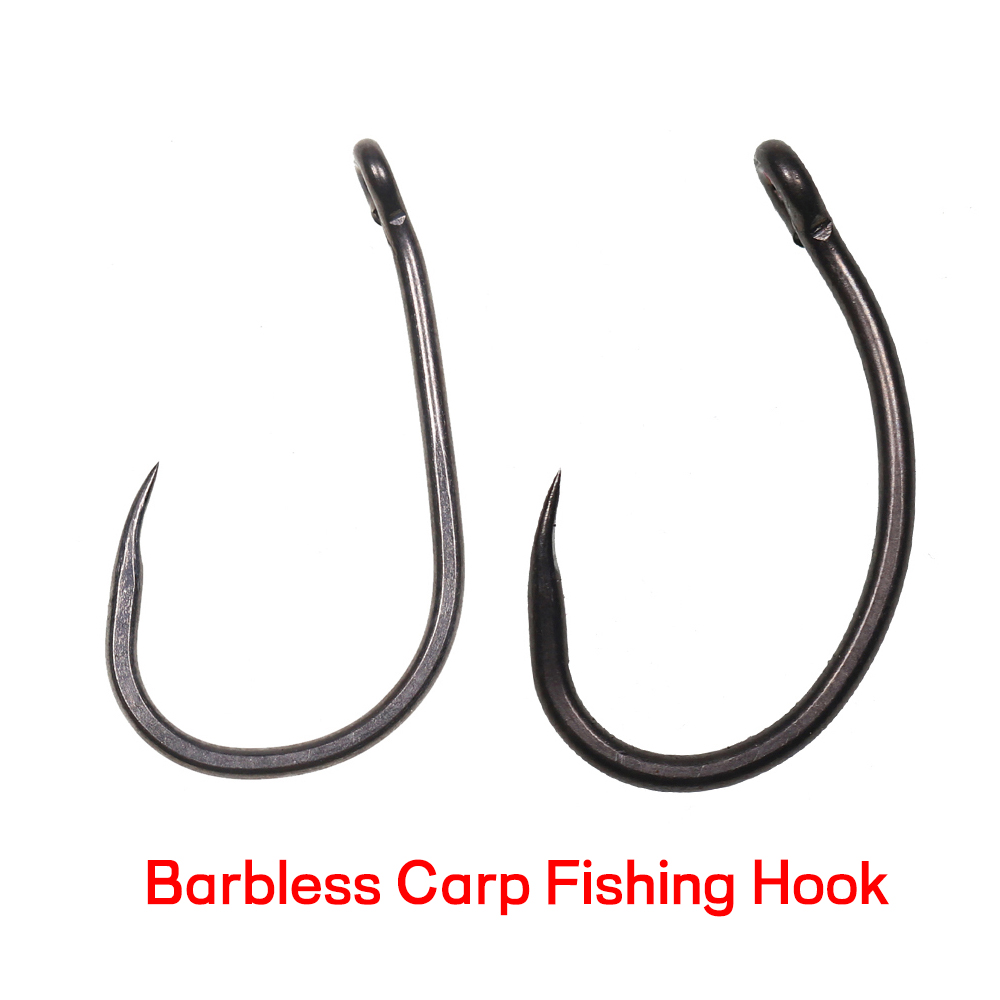 50個入り マットブラック コイ釣り用バーブレスフック ダウ - Fishing Hook Barbless のレビューと価格