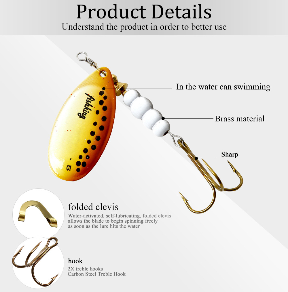 1 個スピナー餌 3.9/4.6/7.4/10.8/15 グ - Fishing Hook Treble のレビューと価格