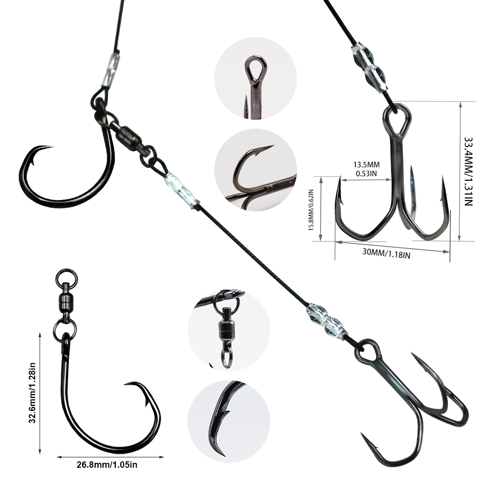 ZYZHE 1/3/5個入り スティンガーリグ ライブベイト - Fishing Hook Circle のレビューと価格