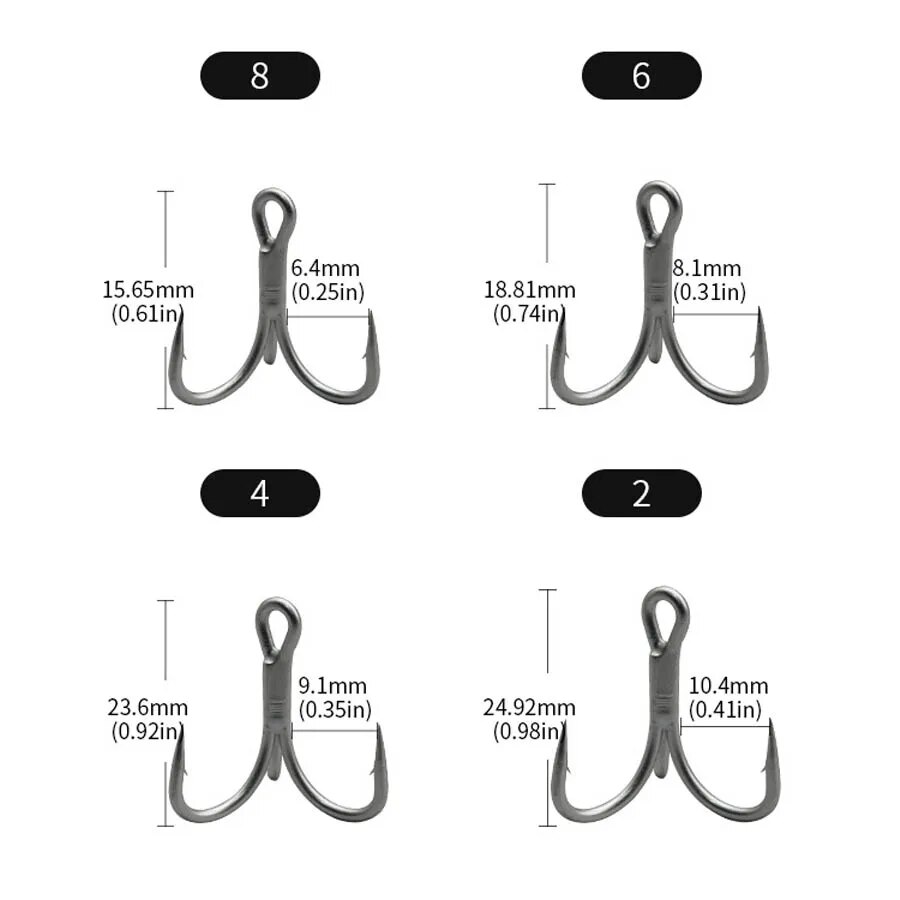 釣りトレブルフック​​高炭素鋼 4X 強力なシャープ有刺鉄線 - Fishing Hook Offset のレビューと価格