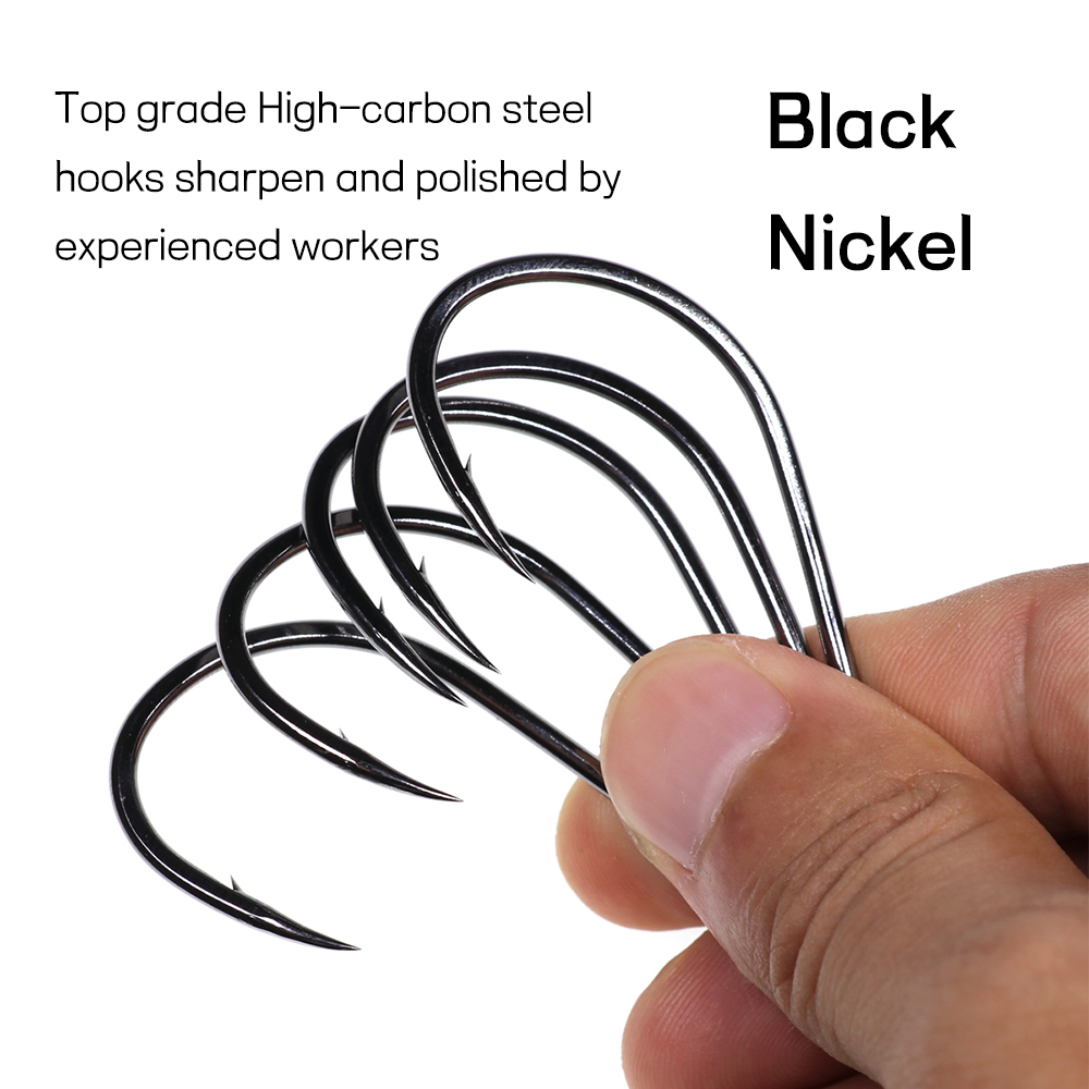 Bimoo 20 個オフセットタコくちばしフック高炭素鋼黒ニ - Fishing Hook Barbless のレビューと価格