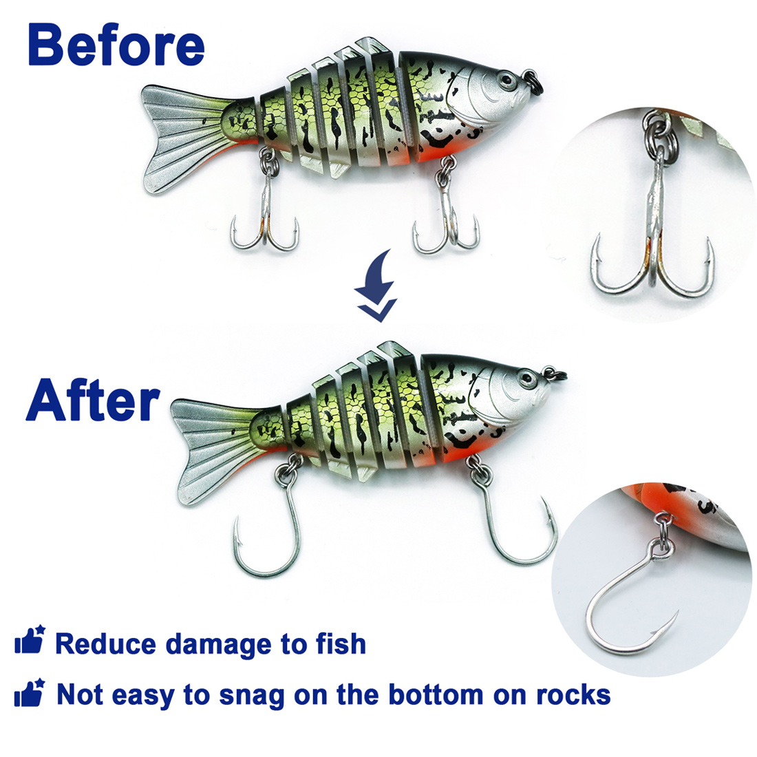 9 キロ釣りフック 25 個ジグフックインライン鯉釣りジギン - Fishing Hook Barbless のレビューと価格