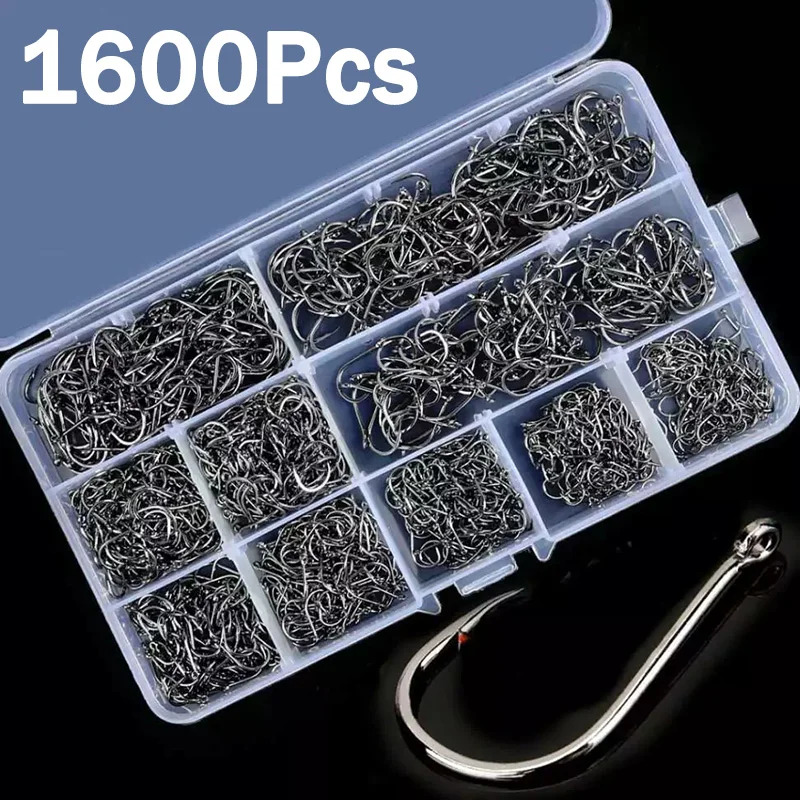 50-1600 個/箱釣り針炭素鋼強力な鋭いシルバーサークル - Fishing Hook Circle のレビューと価格