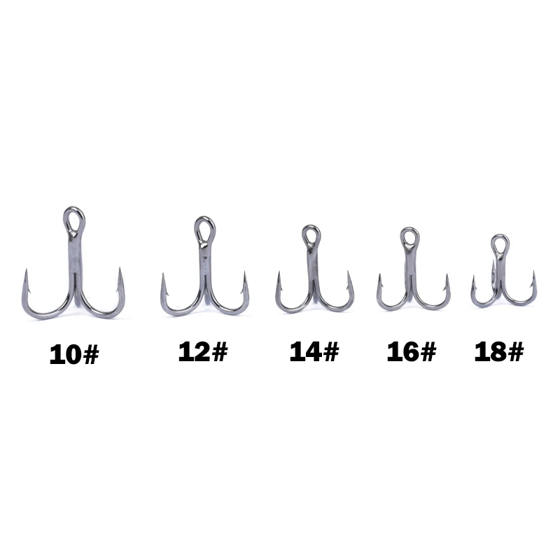 新しい 10 個 3x 強力なスーパーシャープラウンドトレブ - Fishing Hook Offset のレビューと価格