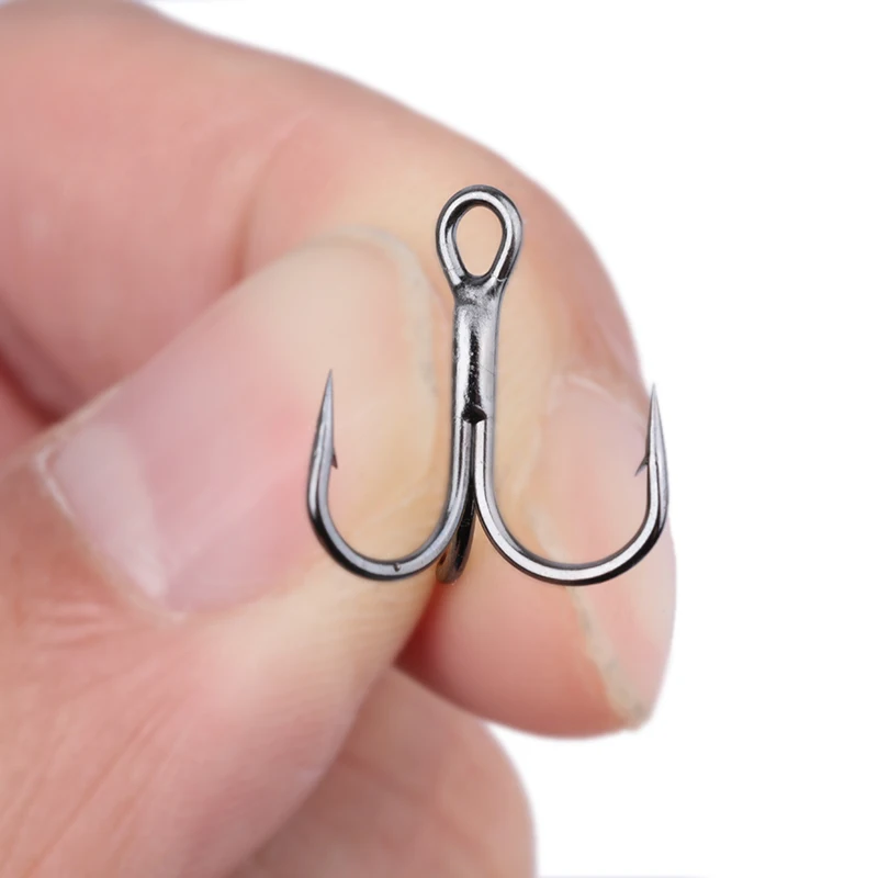 新しい 10 個 3x 強力なスーパーシャープラウンドトレブ - Fishing Hook Offset のレビューと価格