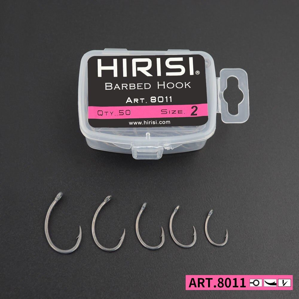 HIRISI-高炭素鋼含有量釣り針,50個,ボックス付き,8 - Fishing Hook Offset のレビューと価格