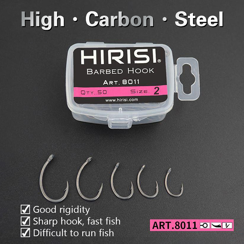 新しいヒリシ50個入り箱入りフック、バーブ付きマルチタイプフ - Fishing Hook Box のレビューと価格