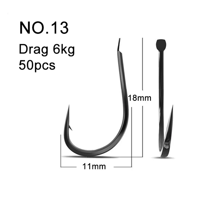 50 個の小さな釣りフック高炭素鋼淡水サイズ 1 - 13  - Fishing Hook Barbless のレビューと価格