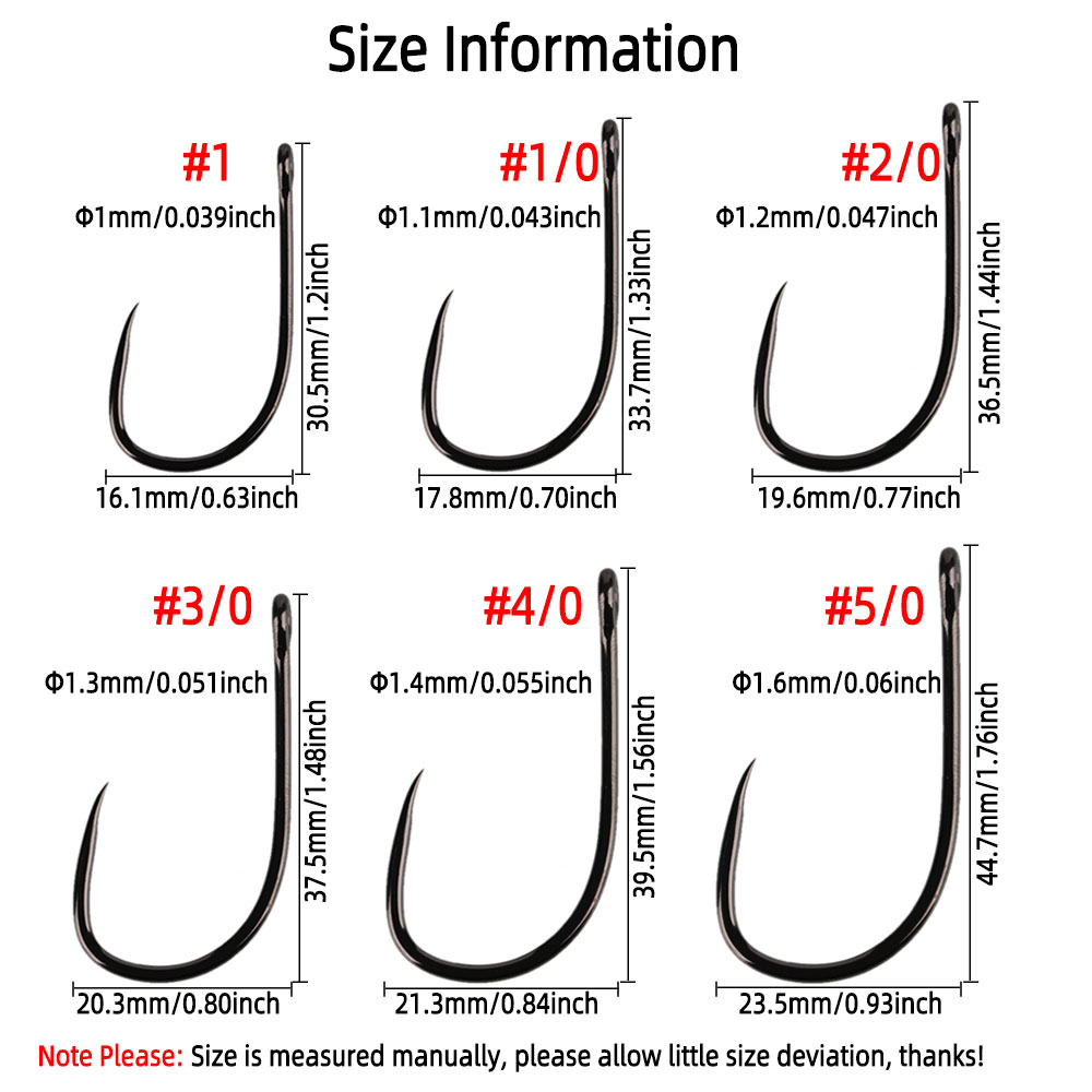 20個 # 1 1/0 2/0 3/0 4/0 5/0 ショ - Fishing Hook Barbless のレビューと価格